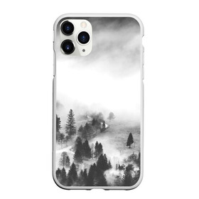 Чехол для iPhone 11 Pro Max матовый с принтом Лес и туман в Курске, Силикон |  | Тематика изображения на принте: black and white | лес | лес и туман | туман | чернобелый  фон | чернобелый лес