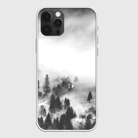 Чехол для iPhone 12 Pro Max с принтом Лес и туман в Курске, Силикон |  | Тематика изображения на принте: black and white | лес | лес и туман | туман | чернобелый  фон | чернобелый лес
