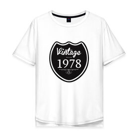 Мужская футболка хлопок Oversize с принтом Vintage 1978 в Курске, 100% хлопок | свободный крой, круглый ворот, “спинка” длиннее передней части | 