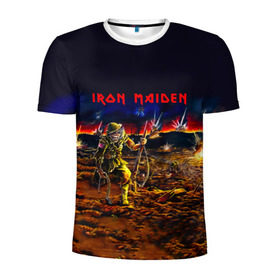 Мужская футболка 3D спортивная с принтом Боец Iron Maiden в Курске, 100% полиэстер с улучшенными характеристиками | приталенный силуэт, круглая горловина, широкие плечи, сужается к линии бедра | iron maiden | адриан смит | айрон мейден | война | группа | дэйв мюррей | железная дева | ирон майден | метал | мрачный | музыка | песни | рок | солдат | стив харрис | тяжелый | хеви | хевиметал