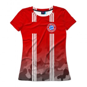 Женская футболка 3D с принтом FC Bayern 2018 Original #7 в Курске, 100% полиэфир ( синтетическое хлопкоподобное полотно) | прямой крой, круглый вырез горловины, длина до линии бедер | bayern | fly fc | бавария | спорт | футбольный клуб