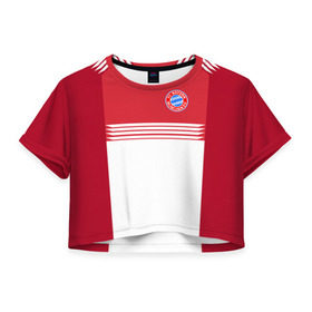 Женская футболка 3D укороченная с принтом FC Bayern 2018 Original #11 в Курске, 100% полиэстер | круглая горловина, длина футболки до линии талии, рукава с отворотами | 