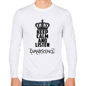 Мужской лонгслив хлопок с принтом Keep calm, listen Evanescence в Курске, 100% хлопок |  | Тематика изображения на принте: 