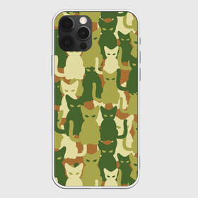 Чехол для iPhone 12 Pro Max с принтом Камуфляж в Курске, Силикон |  | camouflage | cat | камуфляж | кот