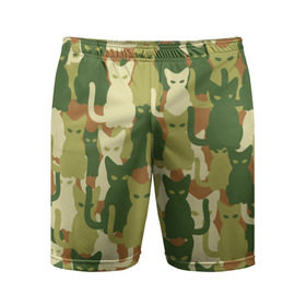 Мужские шорты 3D спортивные с принтом Камуфляж в Курске,  |  | camouflage | cat | камуфляж | кот