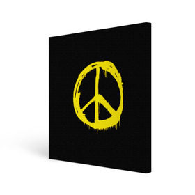 Холст квадратный с принтом Peace в Курске, 100% ПВХ |  | peace | vppdgryphon | арт | краска | мирный | миролюбивый | пацифик | прикольные | хиппи | цветные