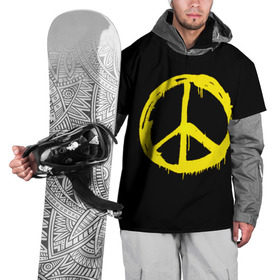 Накидка на куртку 3D с принтом Peace в Курске, 100% полиэстер |  | peace | vppdgryphon | арт | краска | мирный | миролюбивый | пацифик | прикольные | хиппи | цветные