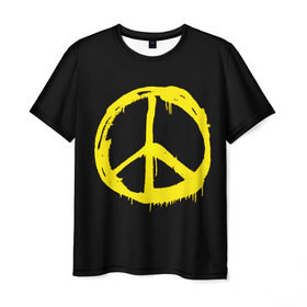 Мужская футболка 3D с принтом Peace в Курске, 100% полиэфир | прямой крой, круглый вырез горловины, длина до линии бедер | peace | vppdgryphon | арт | краска | мирный | миролюбивый | пацифик | прикольные | хиппи | цветные
