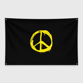 Флаг-баннер с принтом Peace в Курске, 100% полиэстер | размер 67 х 109 см, плотность ткани — 95 г/м2; по краям флага есть четыре люверса для крепления | peace | vppdgryphon | арт | краска | мирный | миролюбивый | пацифик | прикольные | хиппи | цветные