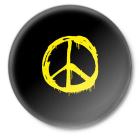Значок с принтом Peace в Курске,  металл | круглая форма, металлическая застежка в виде булавки | peace | vppdgryphon | арт | краска | мирный | миролюбивый | пацифик | прикольные | хиппи | цветные