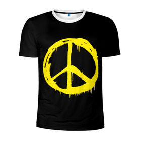 Мужская футболка 3D спортивная с принтом Peace в Курске, 100% полиэстер с улучшенными характеристиками | приталенный силуэт, круглая горловина, широкие плечи, сужается к линии бедра | peace | vppdgryphon | арт | краска | мирный | миролюбивый | пацифик | прикольные | хиппи | цветные