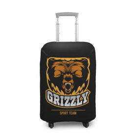 Чехол для чемодана 3D с принтом GTIZZLY(sport team) в Курске, 86% полиэфир, 14% спандекс | двустороннее нанесение принта, прорези для ручек и колес | bear | grizzly | гризли | медведь | ярость
