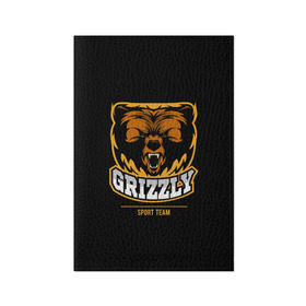 Обложка для паспорта матовая кожа с принтом GTIZZLY(sport team) в Курске, натуральная матовая кожа | размер 19,3 х 13,7 см; прозрачные пластиковые крепления | bear | grizzly | гризли | медведь | ярость
