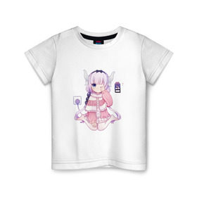 Детская футболка хлопок с принтом Канна Камуи в Курске, 100% хлопок | круглый вырез горловины, полуприлегающий силуэт, длина до линии бедер | anime | kobayashi san chi no maid dragon | аниме | канна камуи