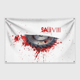 Флаг-баннер с принтом The SAW VIII в Курске, 100% полиэстер | размер 67 х 109 см, плотность ткани — 95 г/м2; по краям флага есть четыре люверса для крепления | jigsaw | джон крамер | триллер