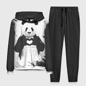 Мужской костюм 3D (с толстовкой) с принтом Panda love в Курске,  |  | Тематика изображения на принте: 14 февраля | love | panda | panda love | день святого валентина | любовь | панда