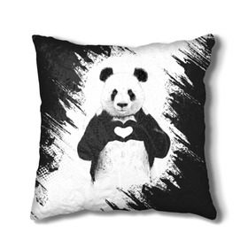 Подушка 3D с принтом Panda love в Курске, наволочка – 100% полиэстер, наполнитель – холлофайбер (легкий наполнитель, не вызывает аллергию). | состоит из подушки и наволочки. Наволочка на молнии, легко снимается для стирки | 14 февраля | love | panda | panda love | день святого валентина | любовь | панда