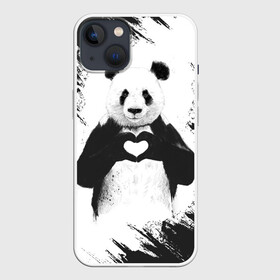 Чехол для iPhone 13 с принтом Panda love в Курске,  |  | Тематика изображения на принте: 14 февраля | love | panda | panda love | день святого валентина | любовь | панда