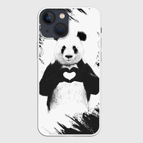 Чехол для iPhone 13 mini с принтом Panda love в Курске,  |  | Тематика изображения на принте: 14 февраля | love | panda | panda love | день святого валентина | любовь | панда