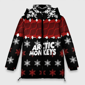 Женская зимняя куртка 3D с принтом Праздничный Arctic Monkeys в Курске, верх — 100% полиэстер; подкладка — 100% полиэстер; утеплитель — 100% полиэстер | длина ниже бедра, силуэт Оверсайз. Есть воротник-стойка, отстегивающийся капюшон и ветрозащитная планка. 

Боковые карманы с листочкой на кнопках и внутренний карман на молнии | алекс тёрнер | арктик | арктические мартышки | гаражный | группа | джейми кук | знак | инди рок | красный | м | манкис | музыка | надпись | ник о мэлли | новогодний | новый год | обезьяна