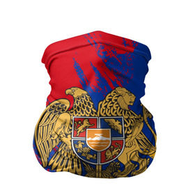 Бандана-труба 3D с принтом Герб и флаг Армении в Курске, 100% полиэстер, ткань с особыми свойствами — Activecool | плотность 150‒180 г/м2; хорошо тянется, но сохраняет форму | Тематика изображения на принте: армения | герб армении | герб и флаг армении | флаг армении