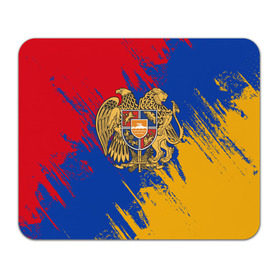 Коврик прямоугольный с принтом Герб и флаг Армении в Курске, натуральный каучук | размер 230 х 185 мм; запечатка лицевой стороны | армения | герб армении | герб и флаг армении | флаг армении