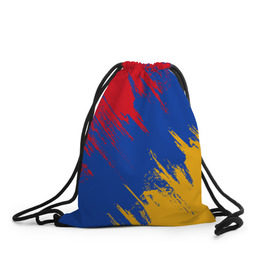 Рюкзак-мешок 3D с принтом Флаг Армении в Курске, 100% полиэстер | плотность ткани — 200 г/м2, размер — 35 х 45 см; лямки — толстые шнурки, застежка на шнуровке, без карманов и подкладки | армения | флаг | флаг армении