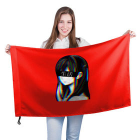 Флаг 3D с принтом Japanese Aesthetic в Курске, 100% полиэстер | плотность ткани — 95 г/м2, размер — 67 х 109 см. Принт наносится с одной стороны | sad japanese aesthetic