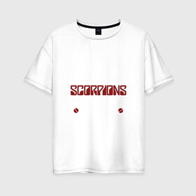 Женская футболка хлопок Oversize с принтом Я прост хочу слушать Scorpions в Курске, 100% хлопок | свободный крой, круглый ворот, спущенный рукав, длина до линии бедер
 | scorpions | группа | скорпионс | хард | хардрок