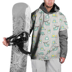 Накидка на куртку 3D с принтом Ленивцы в Курске, 100% полиэстер |  | Тематика изображения на принте: дерево | книга | ленивец | милота | сон | спать | чтение