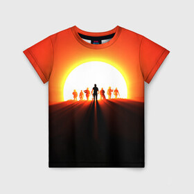 Детская футболка 3D с принтом Sun в Курске, 100% гипоаллергенный полиэфир | прямой крой, круглый вырез горловины, длина до линии бедер, чуть спущенное плечо, ткань немного тянется | red dead redemption | red dead redemption 2 | дикий запад | ковбои