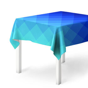 Скатерть 3D с принтом Blue geometria в Курске, 100% полиэстер (ткань не мнется и не растягивается) | Размер: 150*150 см | blue | geometria | абстракция | бирюза | бирюзовый | геометрия | куб | синий