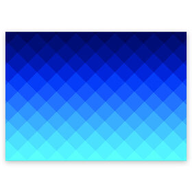 Поздравительная открытка с принтом Blue geometria в Курске, 100% бумага | плотность бумаги 280 г/м2, матовая, на обратной стороне линовка и место для марки
 | blue | geometria | абстракция | бирюза | бирюзовый | геометрия | куб | синий
