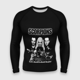 Мужской рашгард 3D с принтом Группа Scorpions в Курске,  |  | scorpions | группа | скорпионс | хард | хардрок