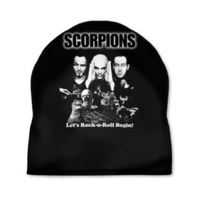 Шапка 3D с принтом Группа Scorpions в Курске, 100% полиэстер | универсальный размер, печать по всей поверхности изделия | scorpions | группа | скорпионс | хард | хардрок