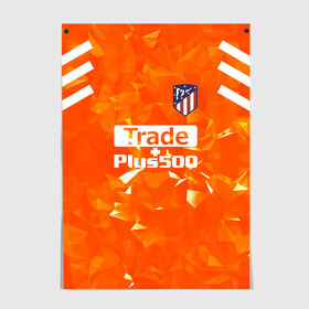 Постер с принтом Atletico Madrid Original #5 в Курске, 100% бумага
 | бумага, плотность 150 мг. Матовая, но за счет высокого коэффициента гладкости имеет небольшой блеск и дает на свету блики, но в отличии от глянцевой бумаги не покрыта лаком | атлетико мадрид | полосы | эмблема