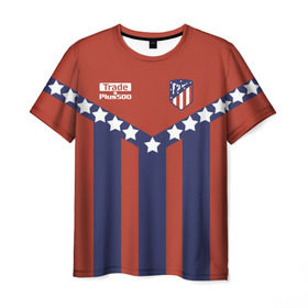 Мужская футболка 3D с принтом Atletico Madrid Original #11 в Курске, 100% полиэфир | прямой крой, круглый вырез горловины, длина до линии бедер | атлетико мадрид | полосы | эмблема