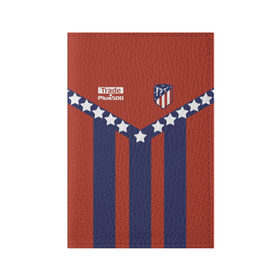 Обложка для паспорта матовая кожа с принтом Atletico Madrid Original #11 в Курске, натуральная матовая кожа | размер 19,3 х 13,7 см; прозрачные пластиковые крепления | Тематика изображения на принте: атлетико мадрид | полосы | эмблема