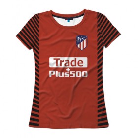 Женская футболка 3D с принтом Atletico Madrid Original #12 в Курске, 100% полиэфир ( синтетическое хлопкоподобное полотно) | прямой крой, круглый вырез горловины, длина до линии бедер | Тематика изображения на принте: 