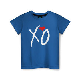 Детская футболка хлопок с принтом XO в Курске, 100% хлопок | круглый вырез горловины, полуприлегающий силуэт, длина до линии бедер | Тематика изображения на принте: the weeknd