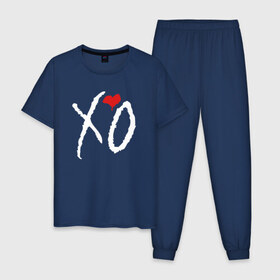 Мужская пижама хлопок с принтом XO в Курске, 100% хлопок | брюки и футболка прямого кроя, без карманов, на брюках мягкая резинка на поясе и по низу штанин
 | the weeknd