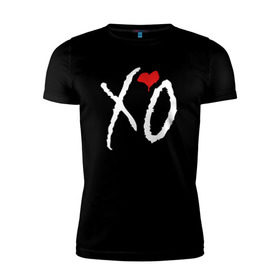 Мужская футболка премиум с принтом XO в Курске, 92% хлопок, 8% лайкра | приталенный силуэт, круглый вырез ворота, длина до линии бедра, короткий рукав | Тематика изображения на принте: the weeknd