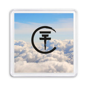 Магнит 55*55 с принтом Clouds Tokio Hotel в Курске, Пластик | Размер: 65*65 мм; Размер печати: 55*55 мм | bill kaulitz | tokio hotel | билл каулиц