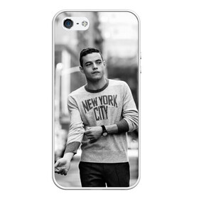 Чехол для iPhone 5/5S матовый с принтом Rami Malek в Курске, Силикон | Область печати: задняя сторона чехла, без боковых панелей | mr robot | rami malek | мистер робот | рами малек