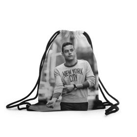 Рюкзак-мешок 3D с принтом Rami Malek в Курске, 100% полиэстер | плотность ткани — 200 г/м2, размер — 35 х 45 см; лямки — толстые шнурки, застежка на шнуровке, без карманов и подкладки | mr robot | rami malek | мистер робот | рами малек