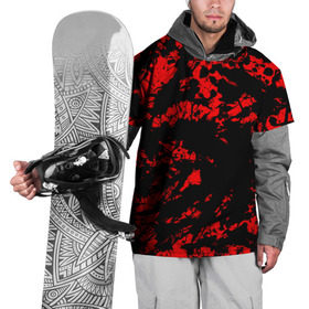 Накидка на куртку 3D с принтом Красные краски в Курске, 100% полиэстер |  | abstraction | абстракция красок | брызги красок | краска | красные краски | потертость красок | разводы красок | черно белый