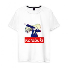 Мужская футболка хлопок с принтом K-On! в Курске, 100% хлопок | прямой крой, круглый вырез горловины, длина до линии бедер, слегка спущенное плечо. | kotobuki | юи хирасава