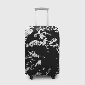 Чехол для чемодана 3D с принтом Черно белые краски в Курске, 86% полиэфир, 14% спандекс | двустороннее нанесение принта, прорези для ручек и колес | abstraction | абстракция красок | брызги красок | краска | потертость красок | разводы красок | черно белый