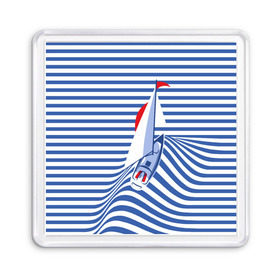 Магнит 55*55 с принтом Яхта в Курске, Пластик | Размер: 65*65 мм; Размер печати: 55*55 мм | Тематика изображения на принте: flag | joke | prank | sail | sea | stripes | water | waves | yacht vest | вода | волны | море | парус | полосы | прикол | тельняшка | флаг | шутка | яхта