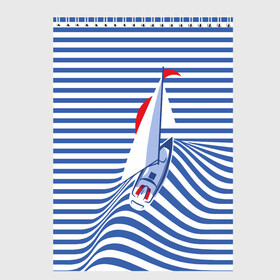 Скетчбук с принтом Яхта в Курске, 100% бумага
 | 48 листов, плотность листов — 100 г/м2, плотность картонной обложки — 250 г/м2. Листы скреплены сверху удобной пружинной спиралью | flag | joke | prank | sail | sea | stripes | water | waves | yacht vest | вода | волны | море | парус | полосы | прикол | тельняшка | флаг | шутка | яхта
